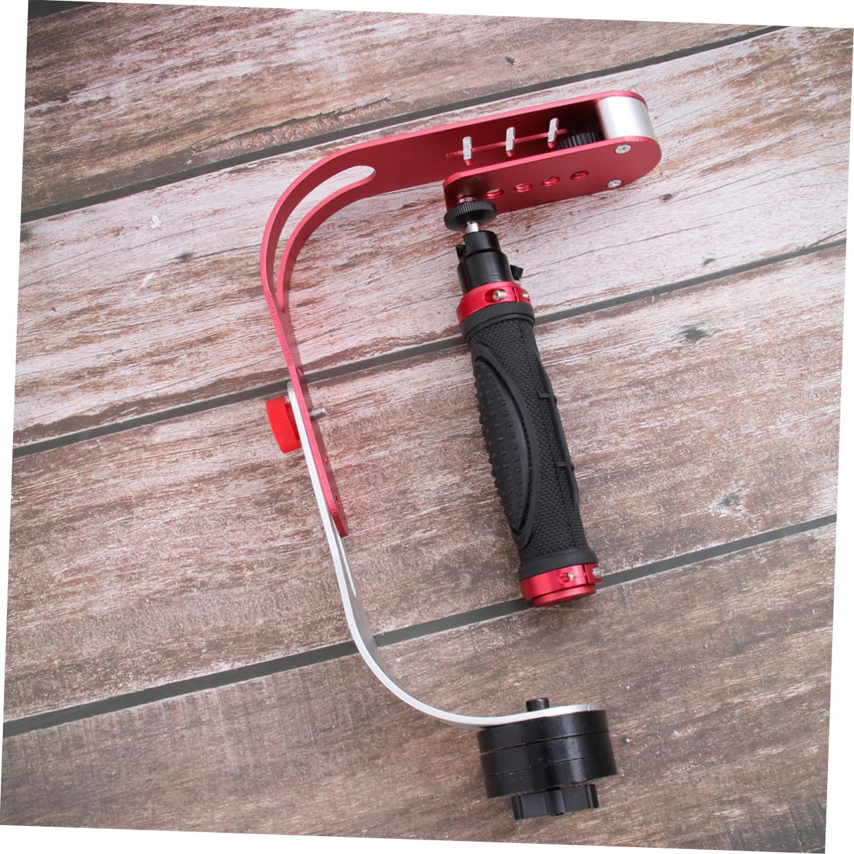 Stabilizzatore Fotocamera Video Portatile Rosso in Lega di Alluminio | Camera e Dv, Movimento Fluido e Preciso, Viaggio e Riprese da Angolazioni Basse