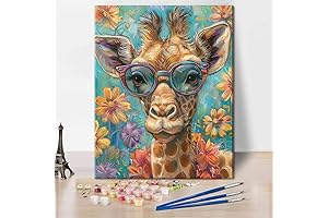 Paint by Number Giraffe Kit: Relaxing Adult Canvas Art for Giraffe Lovers