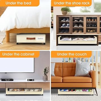 Under Bed Storage with Wheels 1Pack Storage Containers with Clear Window