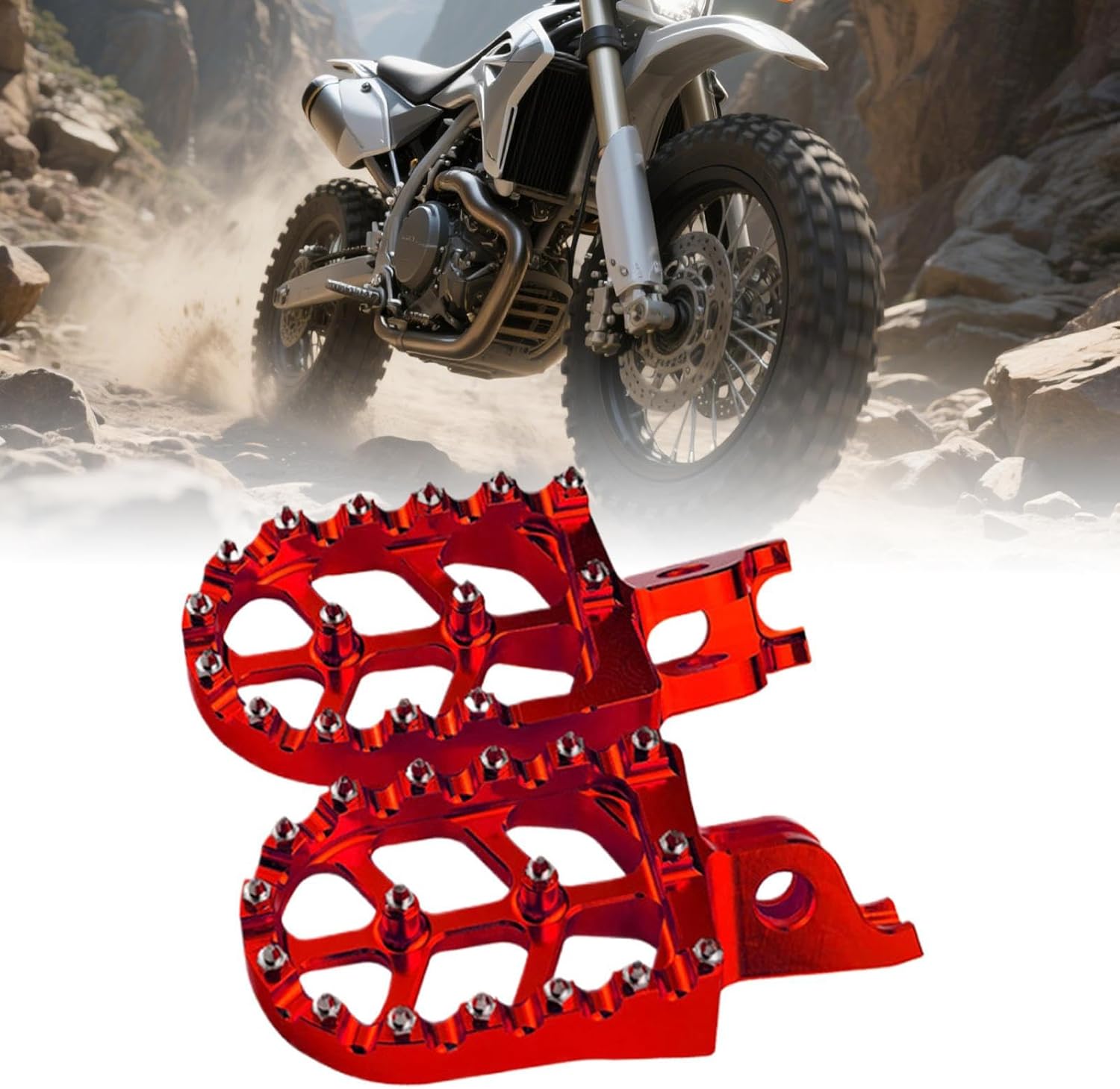 Pegs for Bike,Adjustable Foot Pegs - Powersports Footing Accessories for Touring Racing Sport Highway Commuting Adventure Urban Stunt Track Motocross Trail Cruising