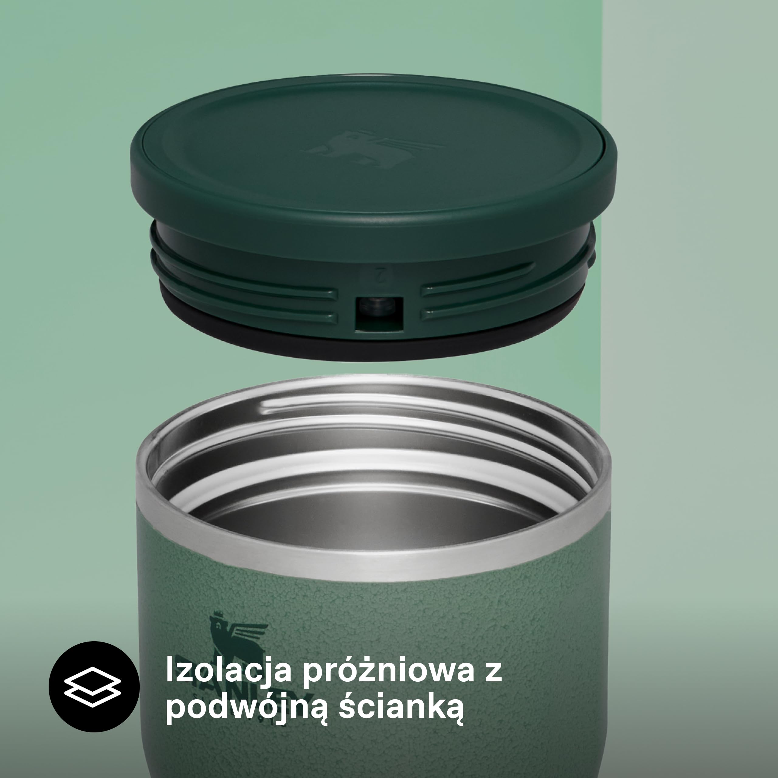 Stanley 1913 Adventure To-Go Food Jar 0.35L - Hammertone Green - 4 godzin gorąca - 4 godzin zimna - szczelny - łatwy do czyszczenia - szeroki otwór - można myć w zmywarce - Bez BPA