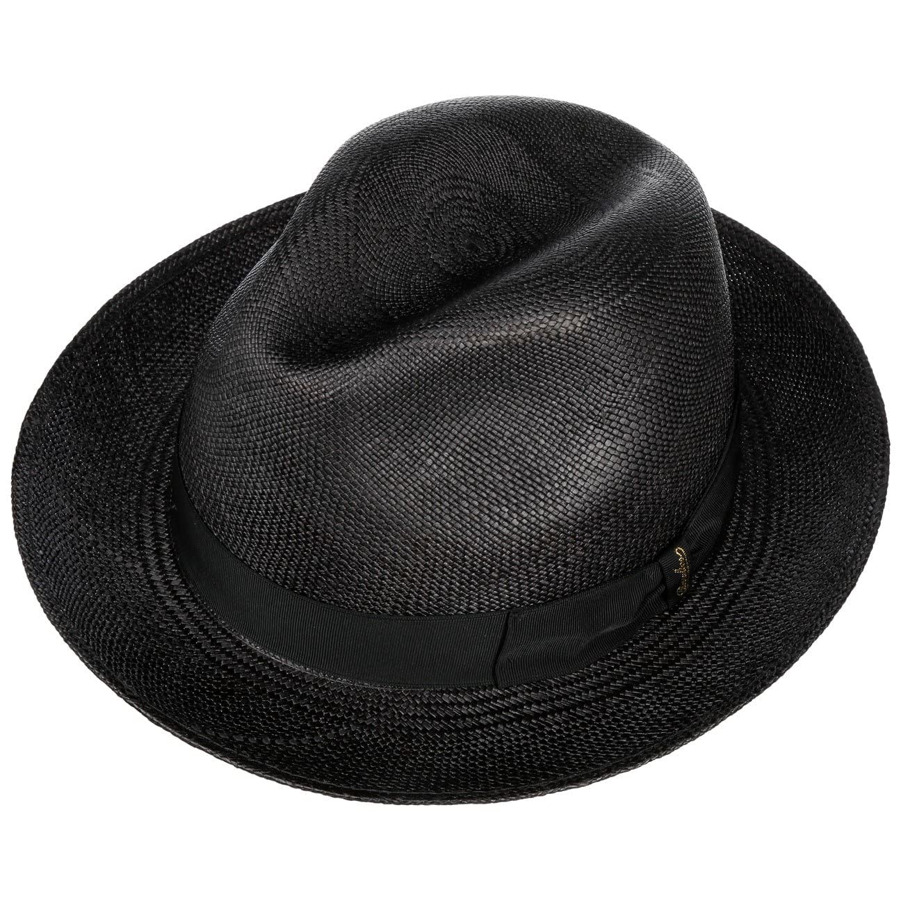 Borsalino Darolan Panama Hat Women/Men Black 7 1/8