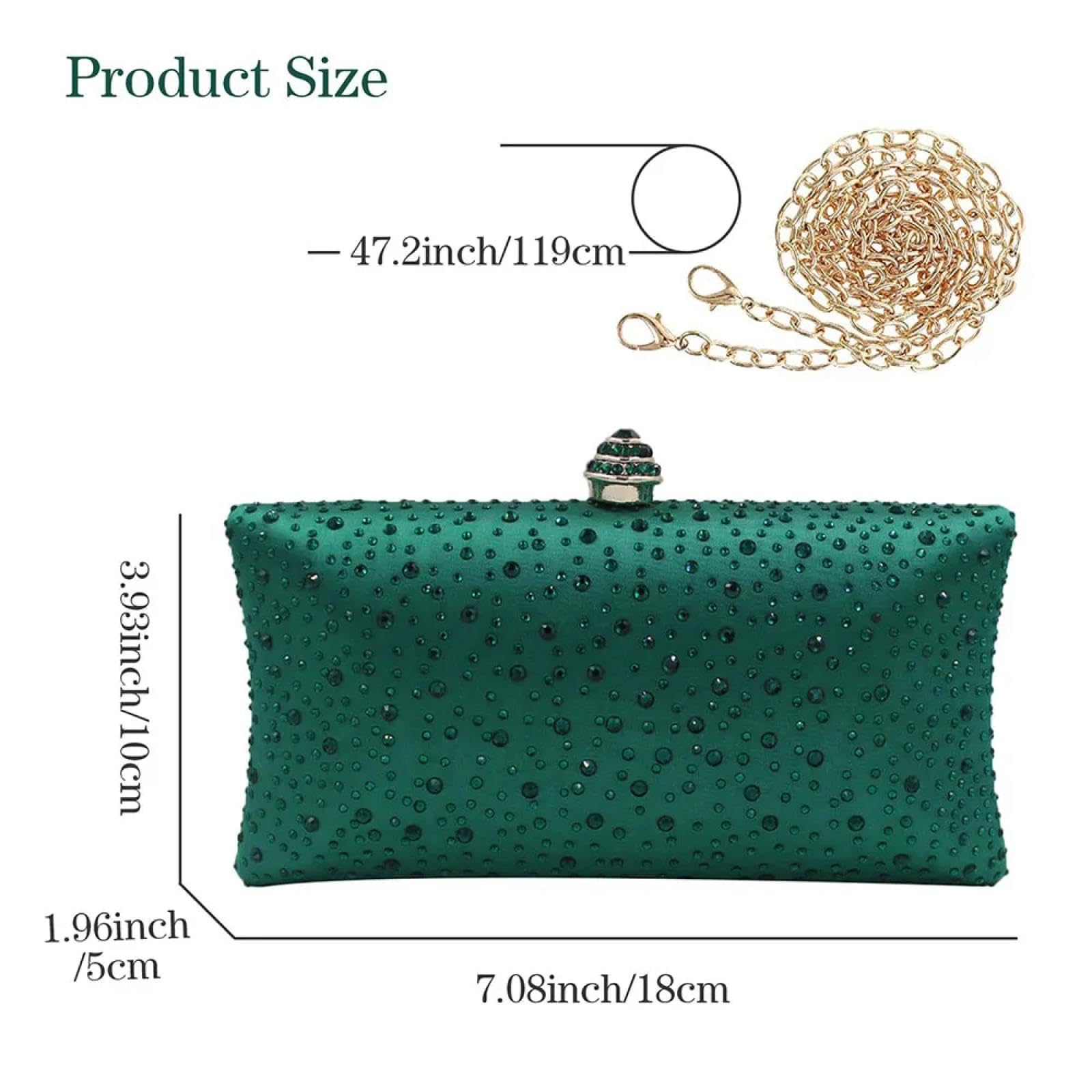 Abendtasche Damen Clutch Gold Clutch Taschen Für Frauen Grüne Clutch-Geldbörsen Handtaschen Mit Strass Hochzeit Schulter Tasche Damen Abend Tasche