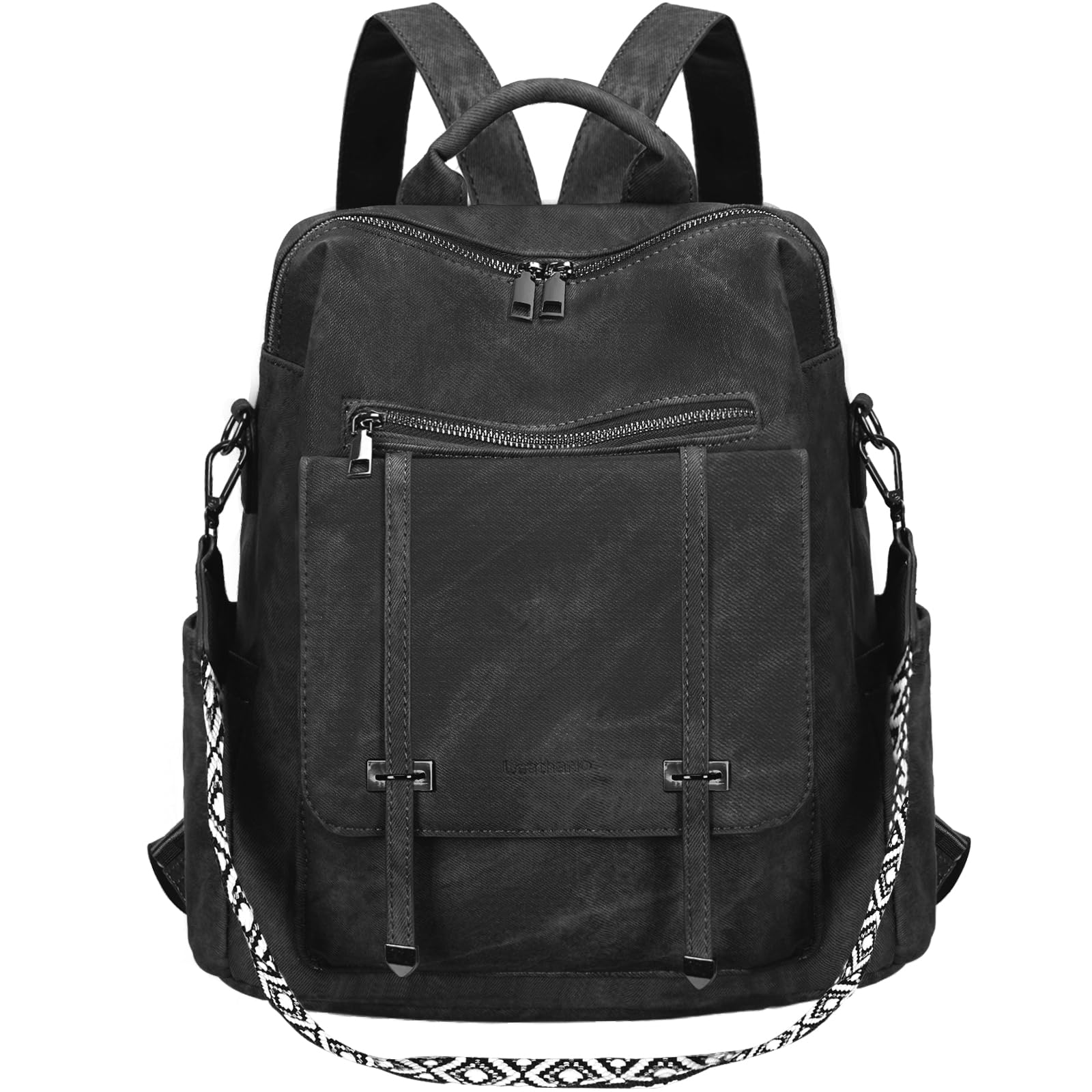 Leathario Zaino Donna in Pelle Vegana Impermeabile Antifurto,Borsa Elegante 3-in-1,Zaino da Lavoro, Viaggio e Uso Quotidiano