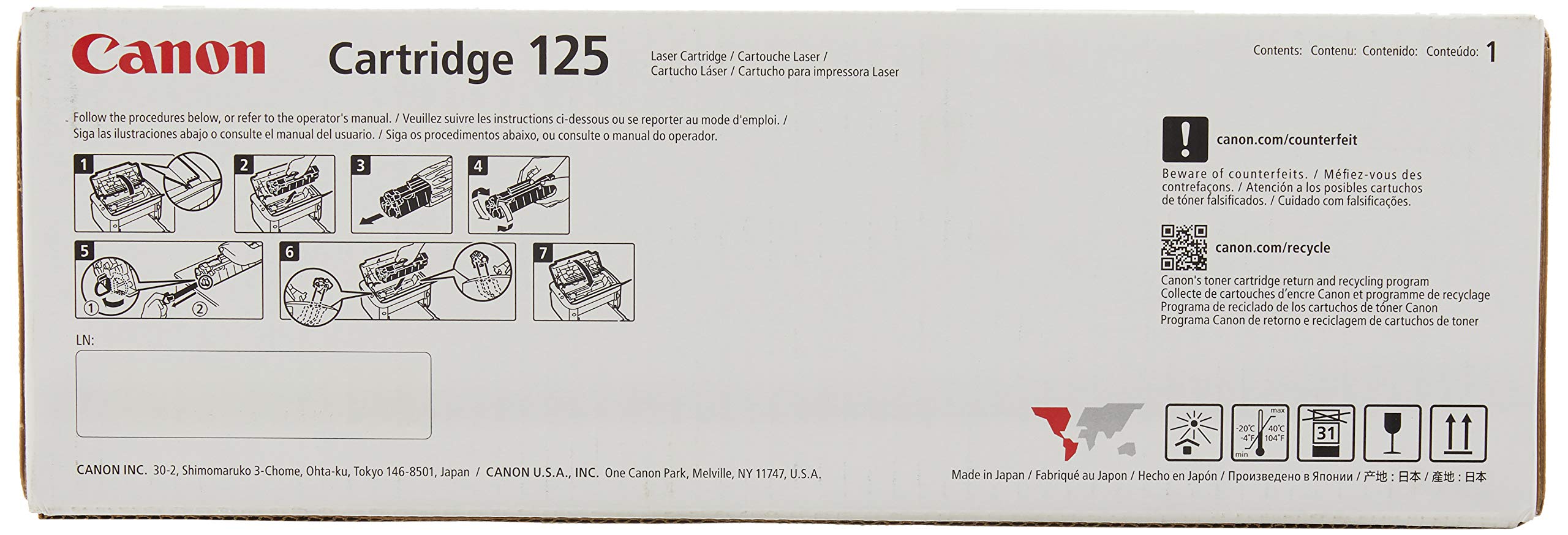 canon genuine toner 125