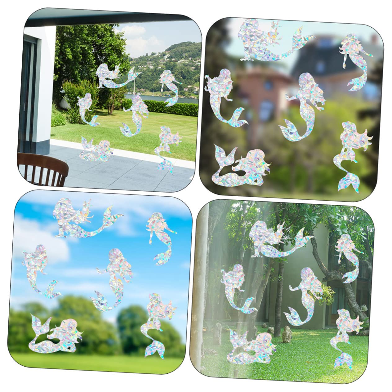 SOLUSTRE 18piezas Pegatinas De Forma De Decorativos Para Ventanas Para Adornos De Interior y Efecto De Refracción