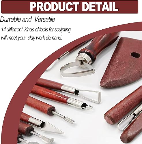 Miniatura 2 de LINPHCEY Juego de herramientas de escultura de arcilla de 35 piezas, perfecto para modelado de polímero al aire seco, arcilla, principiantes y