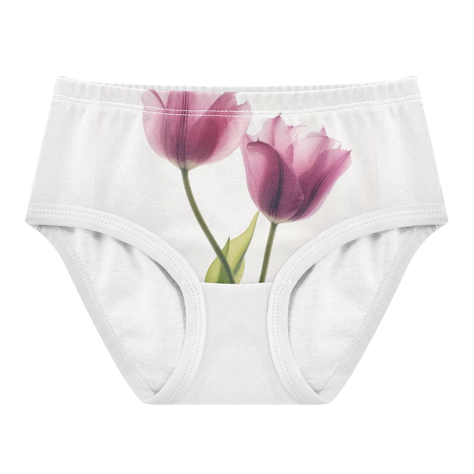 ALAZA Toddler Girls Cotton Hipster Underwear Soft Pink Tulip 2 Pack 2T