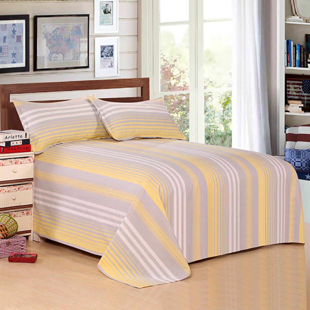Draps en coton épais drap plat anti-plis grand lit double 250x350