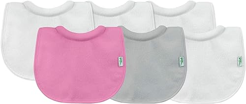 green sprouts Stay-Dry - Baberos para recoger leche (paquete de 6) El collar absorbe la leche para evitar erupciones Capa interior impermeable,