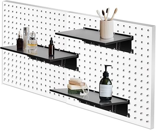 Miniatura 4 de TIDIHAUSET Tablero de clavijas, panel de almacenamiento de herramientas para almacenamiento, organizador de pared de 16 x 32 pulgadas