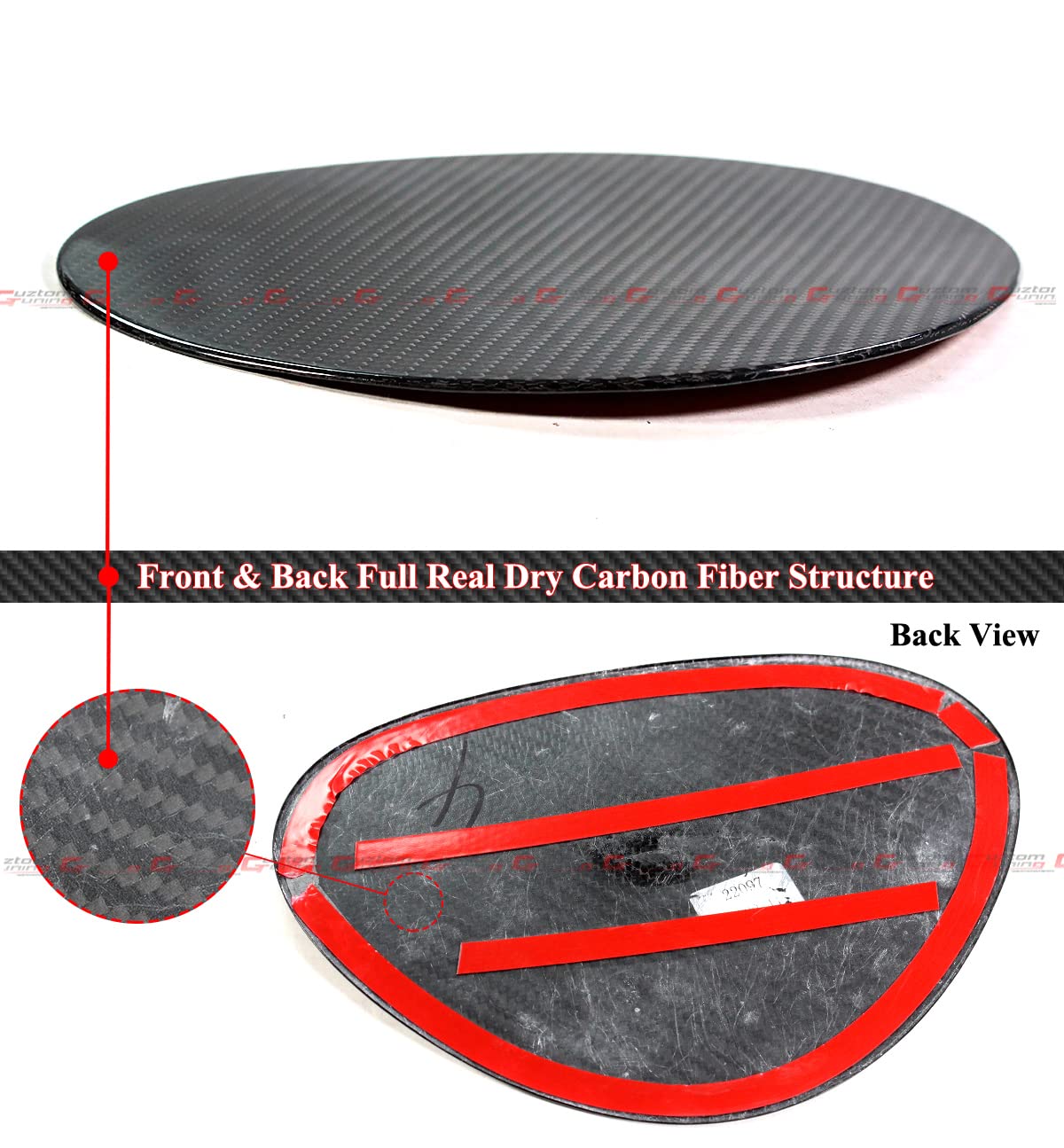 Real Carbon Fiber Direct Add-On Gas Fuel Door Cover Cap Compatible with 2022-2023 Subaru BRZ Toyota GR86