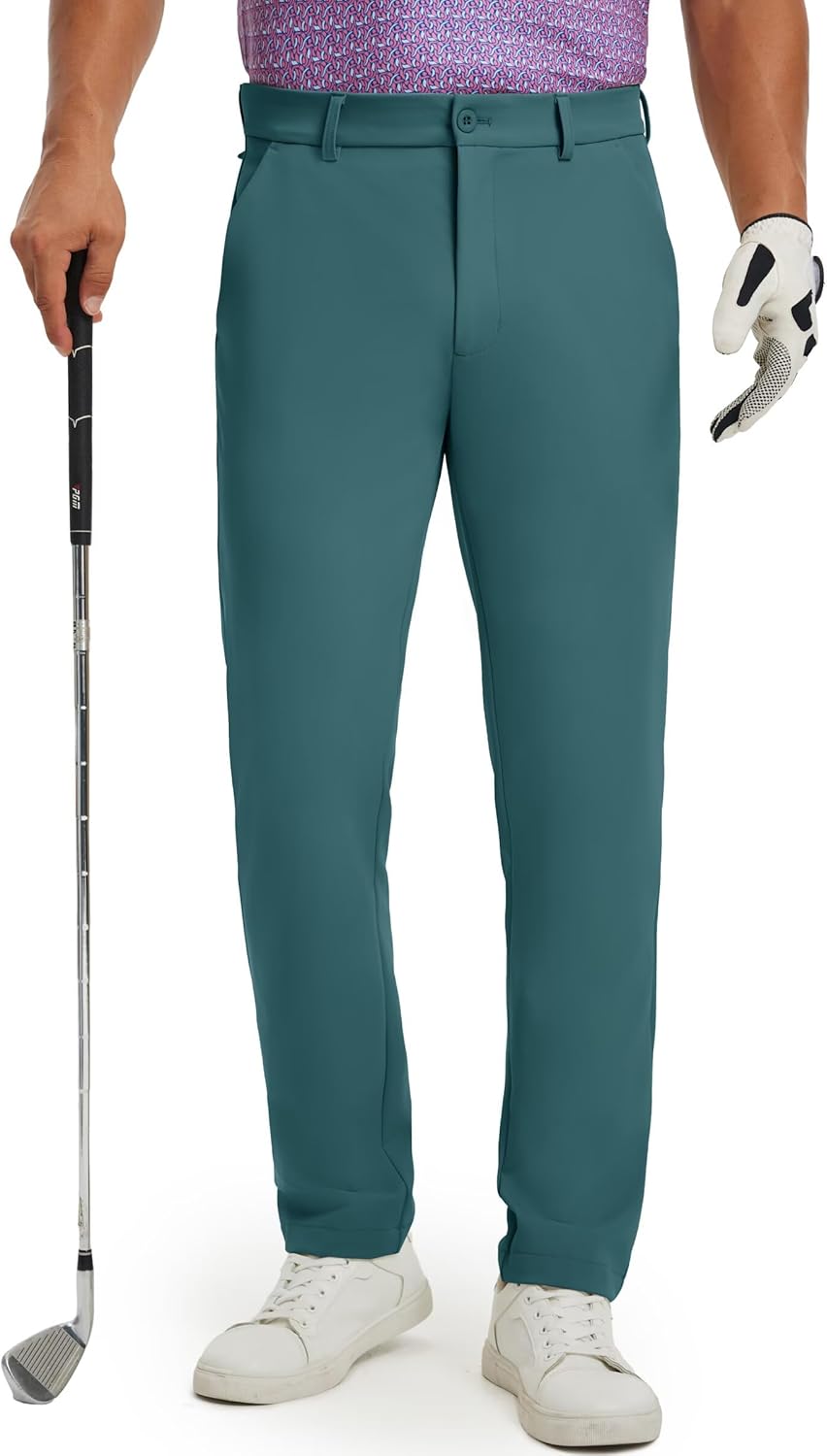 M MAELREG Men's Golf Pants Quick Dry Lightweight 30/32/34 Stretch Work Dress Casual Trousers with 4 Pockets Golf Pants Men