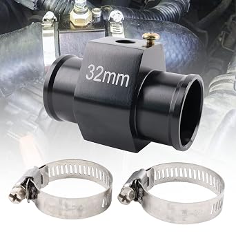 Aluminum Water Temp Meter Temperature Gauge Joint Pipe Radiator Sensor Adaptor Attachment Hose Clamps 32mm/1/8NPT