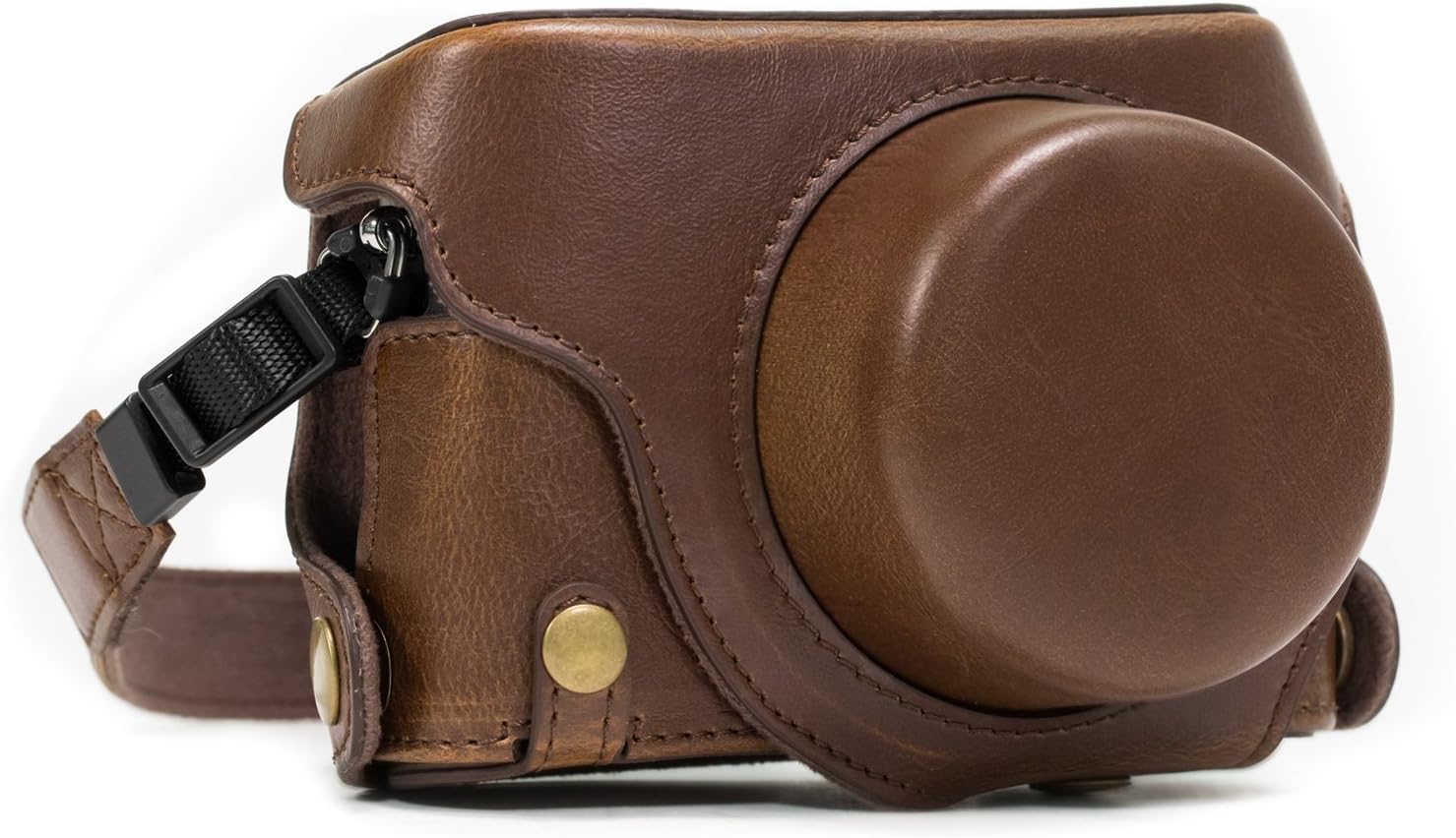 MegaGear Ever Ready Protective Leather Camera Case, Bag for Panasonic LUMIX LX100, DMC-LX100 Camera (Dark Brown)