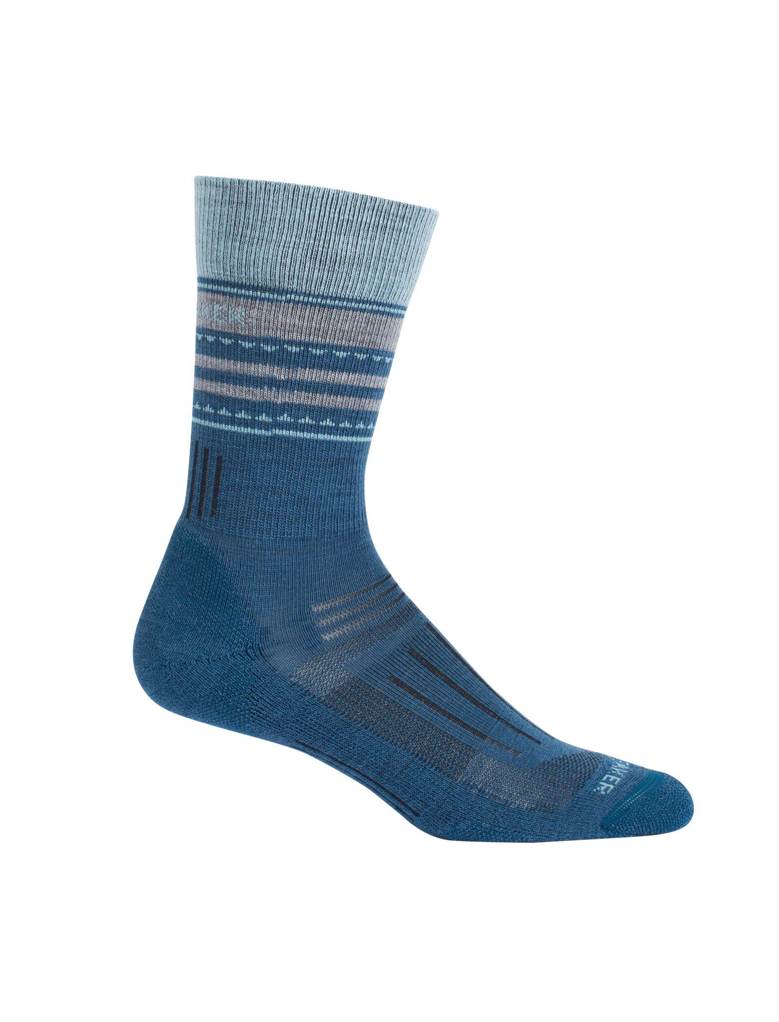 Helicase Womens Hike Socks with a Sock Ring; Size: Medium - Prussian Blue/Waterfall/Twister HTHR