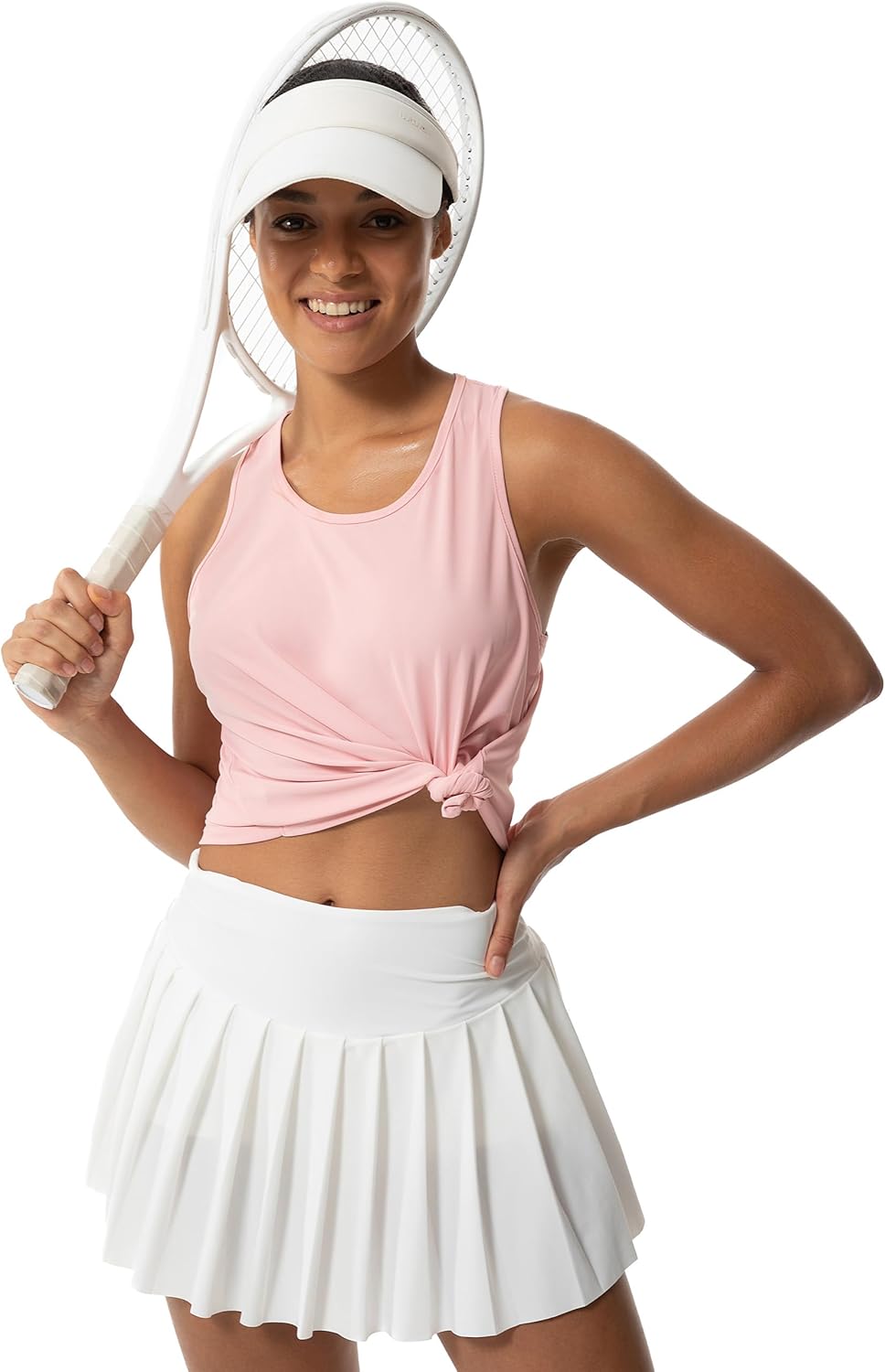 Women's Workout Tank Tops Loose Fit Racerback Sleeveless Shirts with UPF 50+ for Yoga Running Gym Athletic Exercise - Image 4