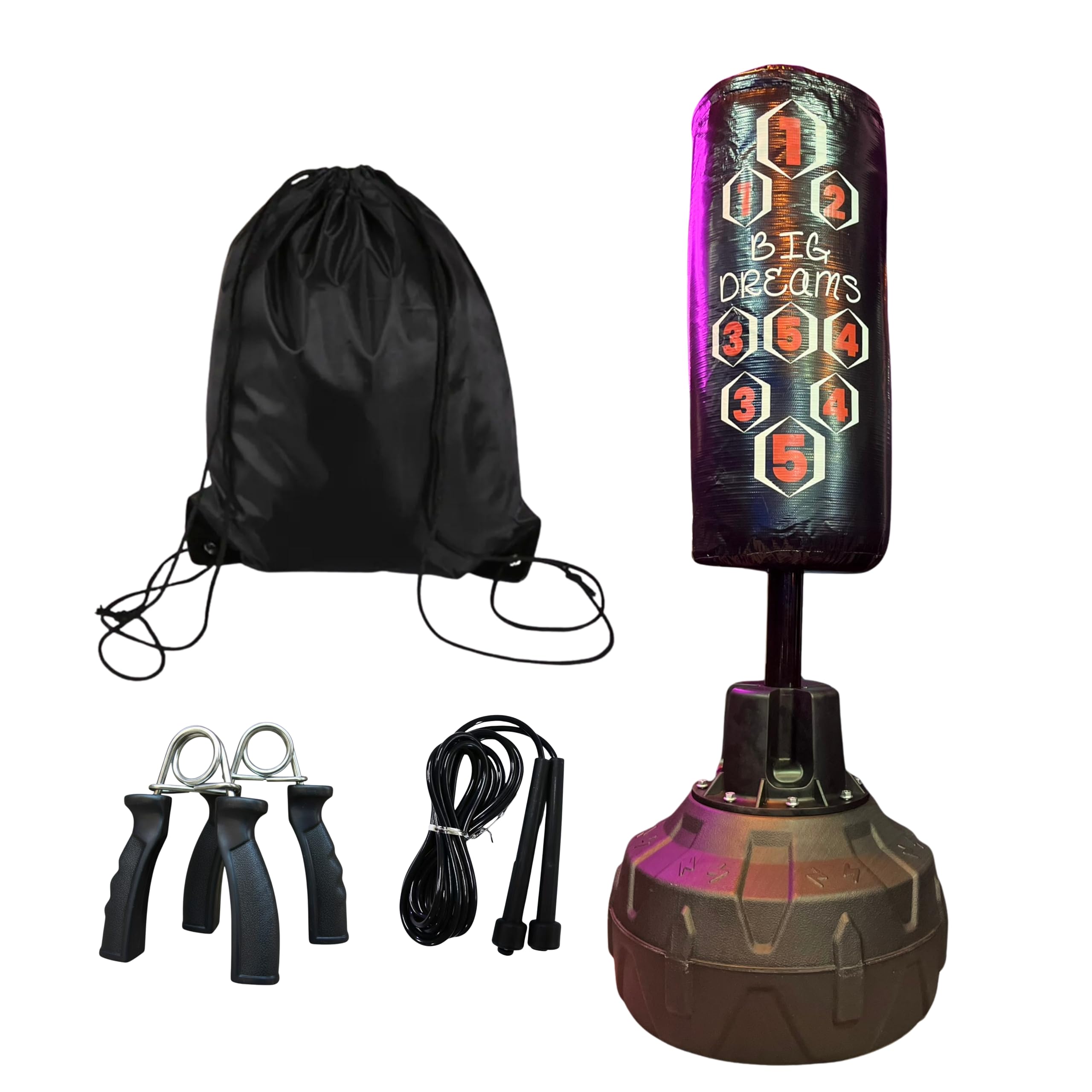 Kids Free Standing Punch Bag with Base | Junior Boxing, Karate & Kickboxing Training Set | Shock-Absorbing Foam, Steel Pole & Accessories Included VORX LONDON