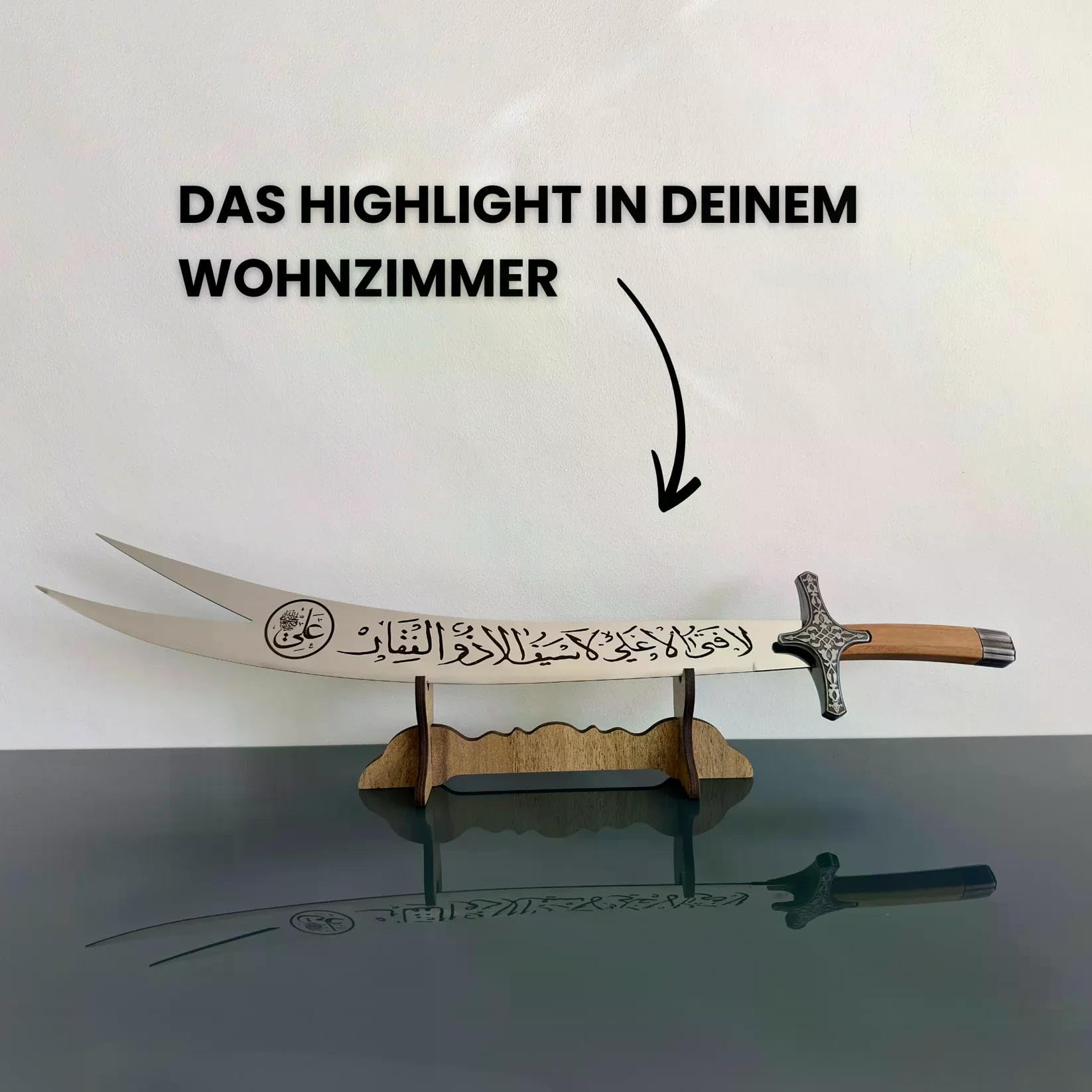 Zülfikar Hz. Ali Schwert Edelstahl Imam Ali Zulfiqar Deko Religiöses Ramadan Geschenk Premium Qualität kilicsarayi Zülfikar Kilic