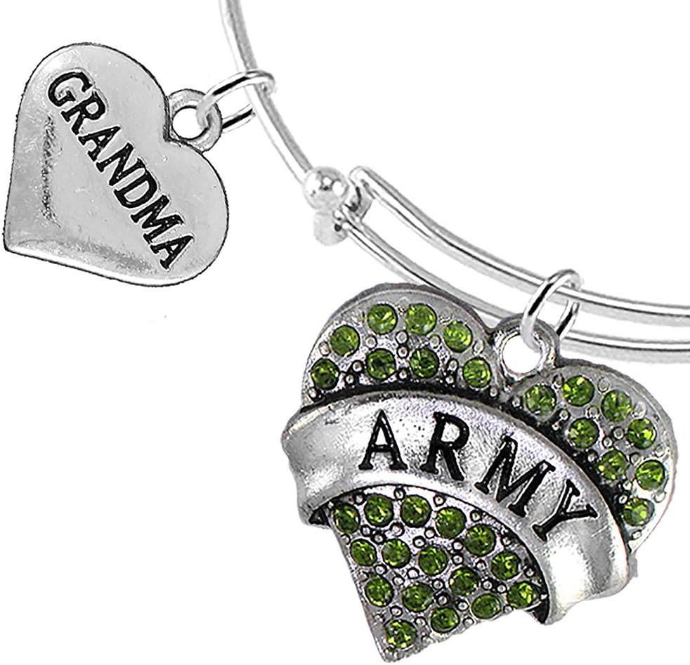 Cardinali Jewelry Army Grandma Bracelet, Adjustable, Hypoallergenic, Will NOT Irritate Anyone with Sensitive Skin. Safe- Nickel, Lead and Cadmium Free