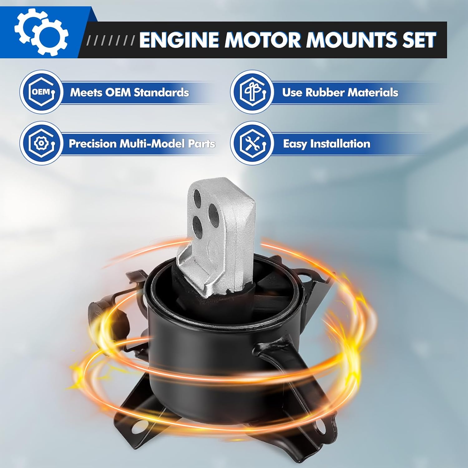 Engine Motor Trans Mount for Kia Forte Koup Forte5 2.0 2.4 2010-2013, Set of 4 Engine Mountings Replacement (218100Q000, 218301M100, A7148 A71013 A71017 A71006)