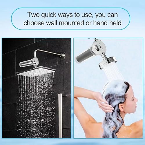 Miniatura 3 de Filtro de agua para ducha, filtro de ducha para agua dura con cartucho de carbón activado, elimina el cloro, metales pesados y más, sistema de