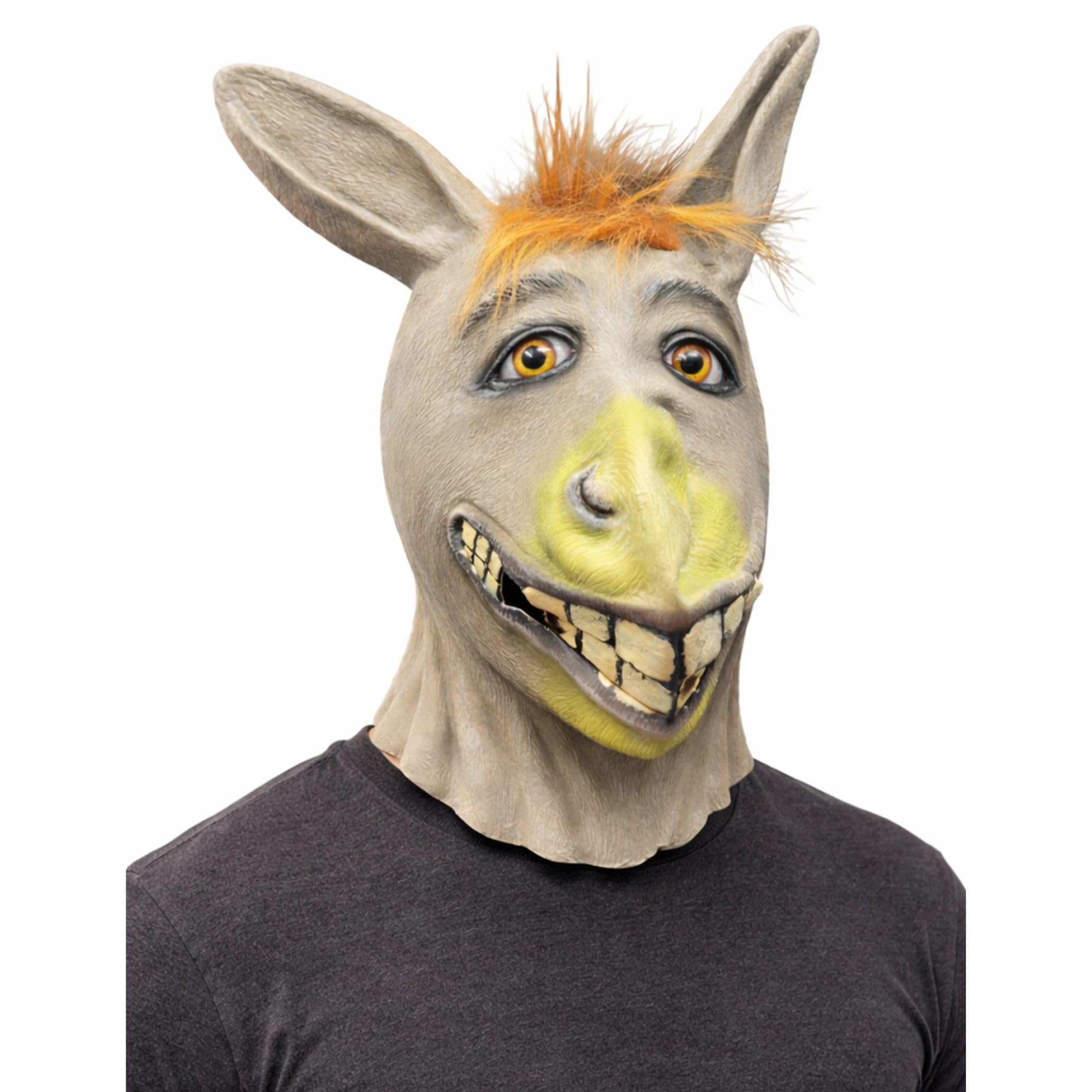 Animal Full Head Masks - Funny Scary Latex Husky Dog, Eagle, Monkey, Donkey, Horse Realistic Mask Fancy Dress For Halloween Party Costume Accessories (Donkey Mask, One Size)