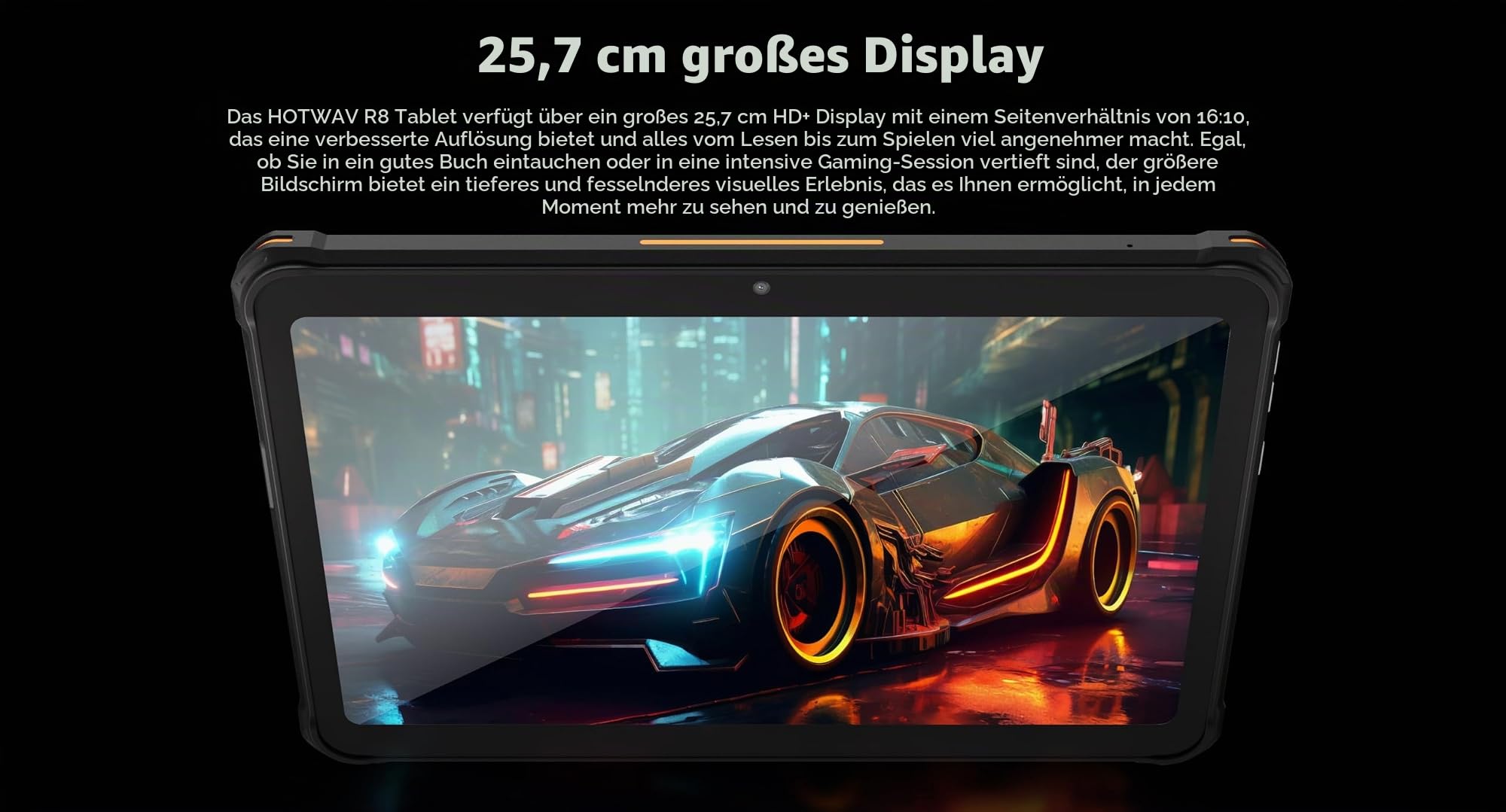 HOTWAV R8 Outdoor Tablet 2026, 12GB+128GB/1TB Handys, Android 14 Tablet 10.1" HD+, 10800mAh Rugged Tablete, 13MP+5MP, IP68 Waterproof Outdoor Smartphone 4G LTE,5G WiFi,OTG,GPS,FM,Face ID,Schwarz