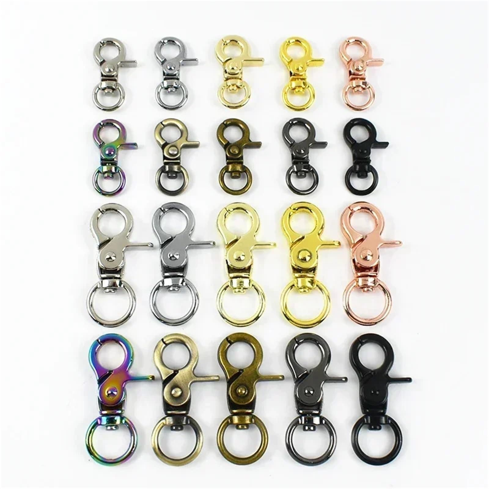 Ganchos De Metal Giratorio 5/10/20/30/40/50Pcs 10/13mm Small Carabiners Metal Buckles For Bag Strap Collar Swivel Lobster Clasp(Bronze-13mm,40Pcs)