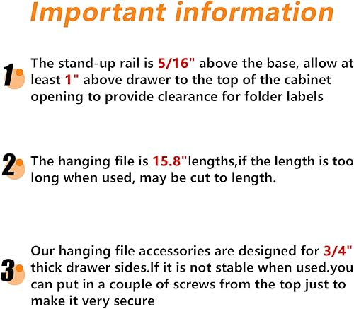 Miniatura 4 de 4 rieles de archivo colgantes de PVC, color negro, sistema de archivos para colgar que mantiene tus carpetas ordenadas y organizadas (lados de cajón