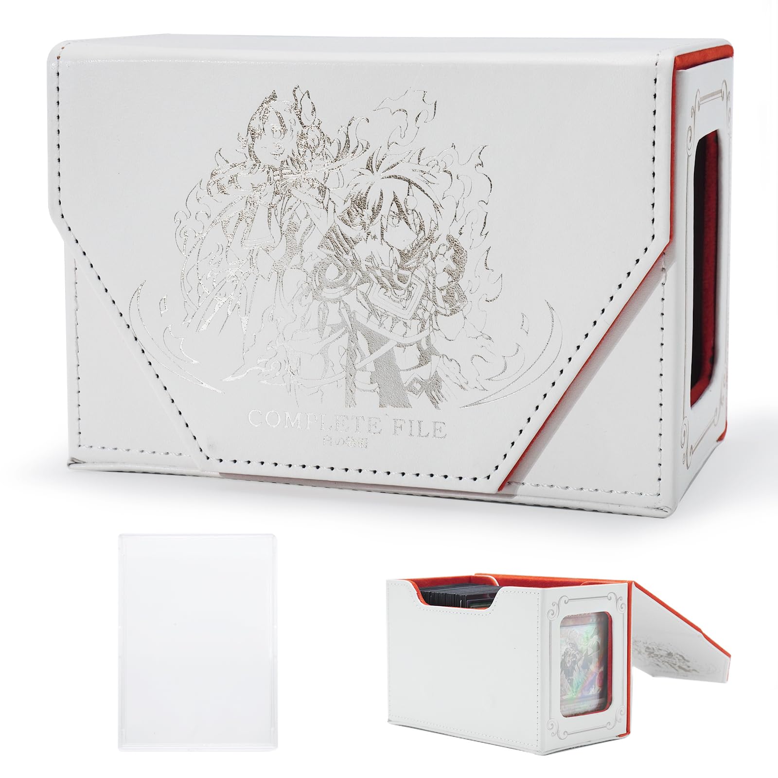 Amazon.com: sabermaster STORY OF WHITE Laser Card Deck Box for YGO MTG  Organizer Holds 220+ Double Sleeved Card Storage Trading Games Leather  Display Windows with magnetic cardholder (White silver) : Toys &