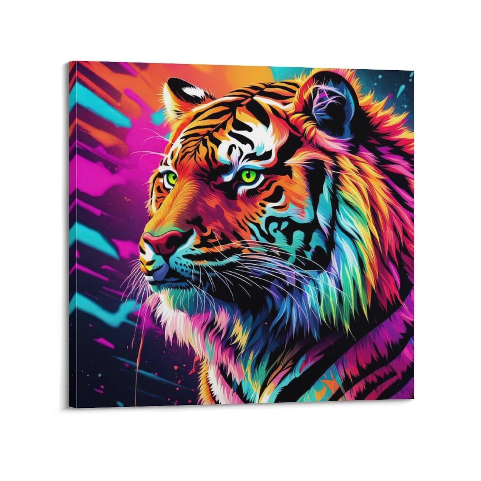 CXHJCA Animal Artwork Poster Looking at The Tiger in The Distance Poster Decorative Painting Canvas Wall Posters And Art Picture Print Modern Family Bedroom Decor Posters 24x24inch(60x60cm)