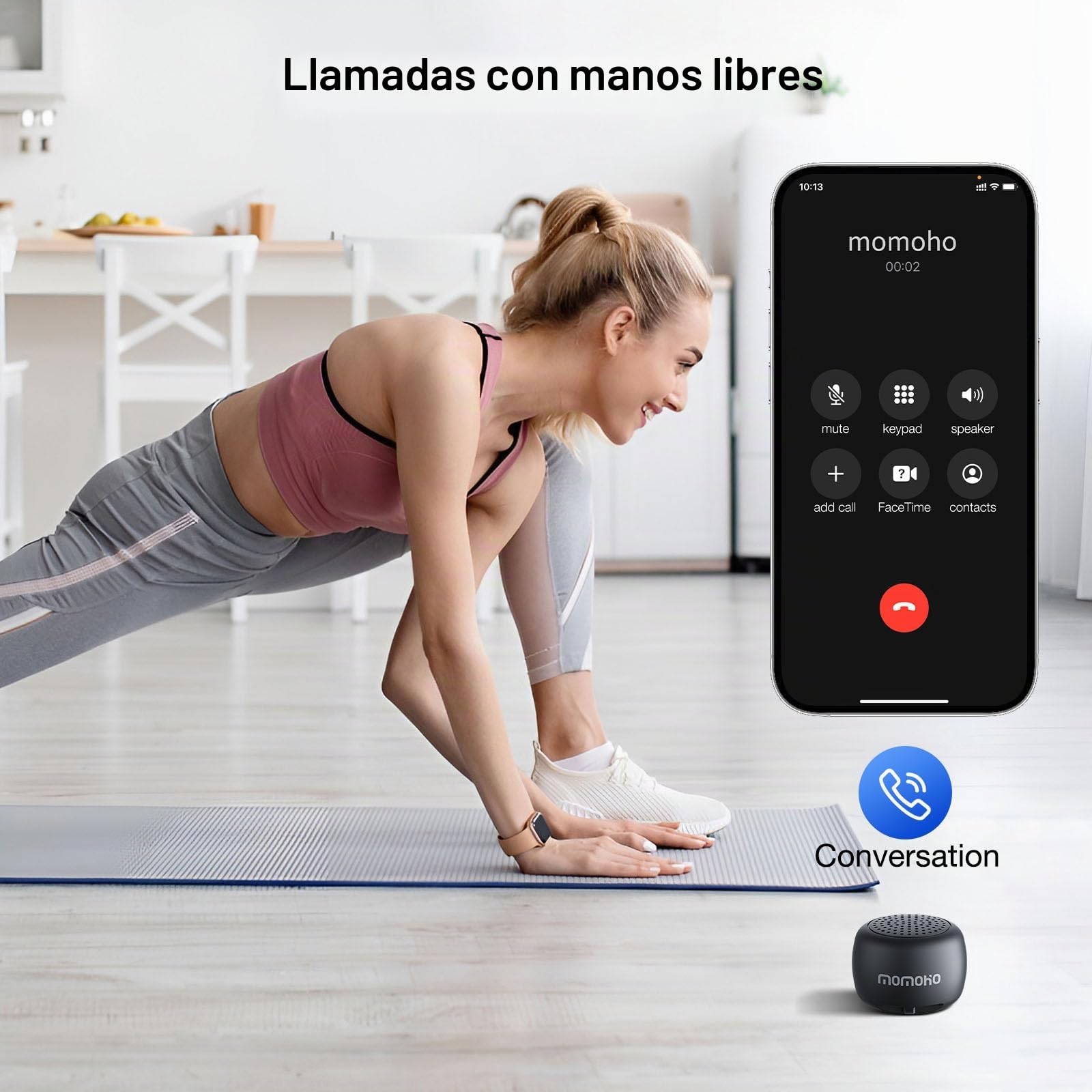 Mini altavoz Bluetooth, pequeños regalos con emparejamiento TWS, pequeño altavoz Bluetooth para exteriores e interiores, micrófono integrado (negro)
