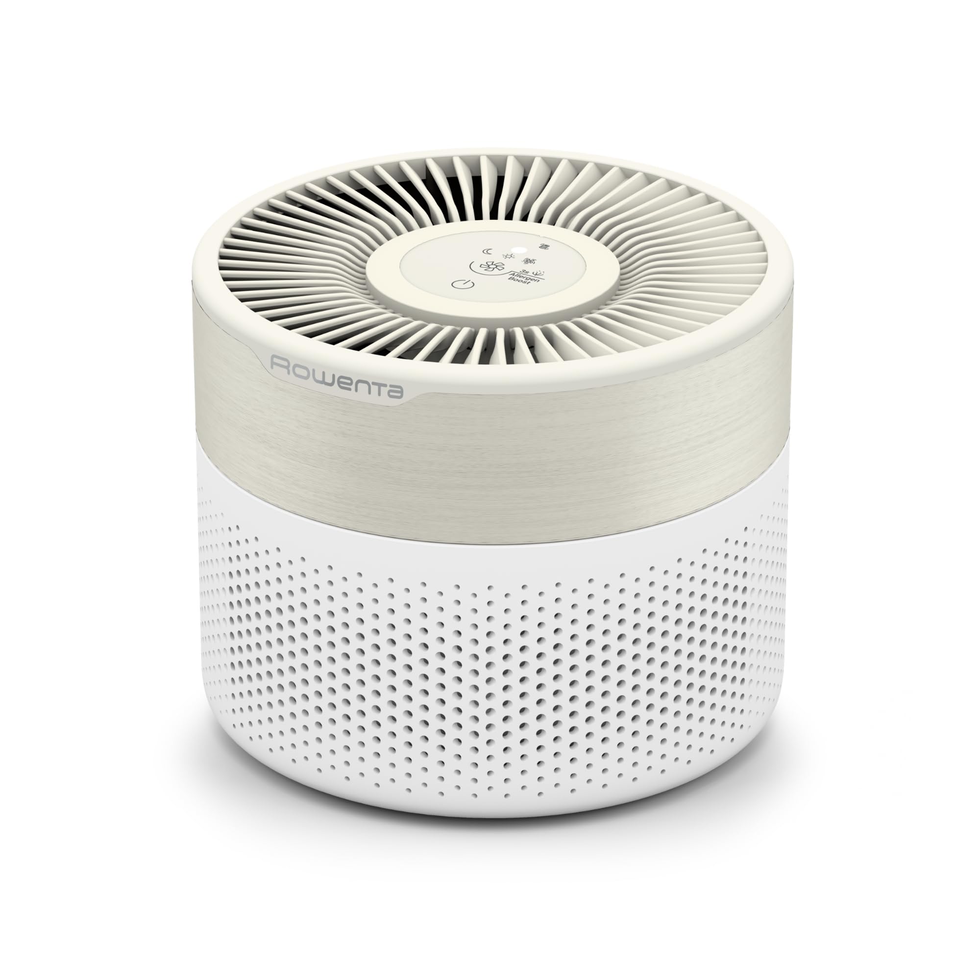 Rowenta Pure Air Mini, Purificatore d'aria, Filtro HEPA, Soggiorni fino a 22 m², 85 m³/h, Molto silenzioso, Riduce i cattivi odori, Motore Effitech, Bianco/Beige, PU1521F0