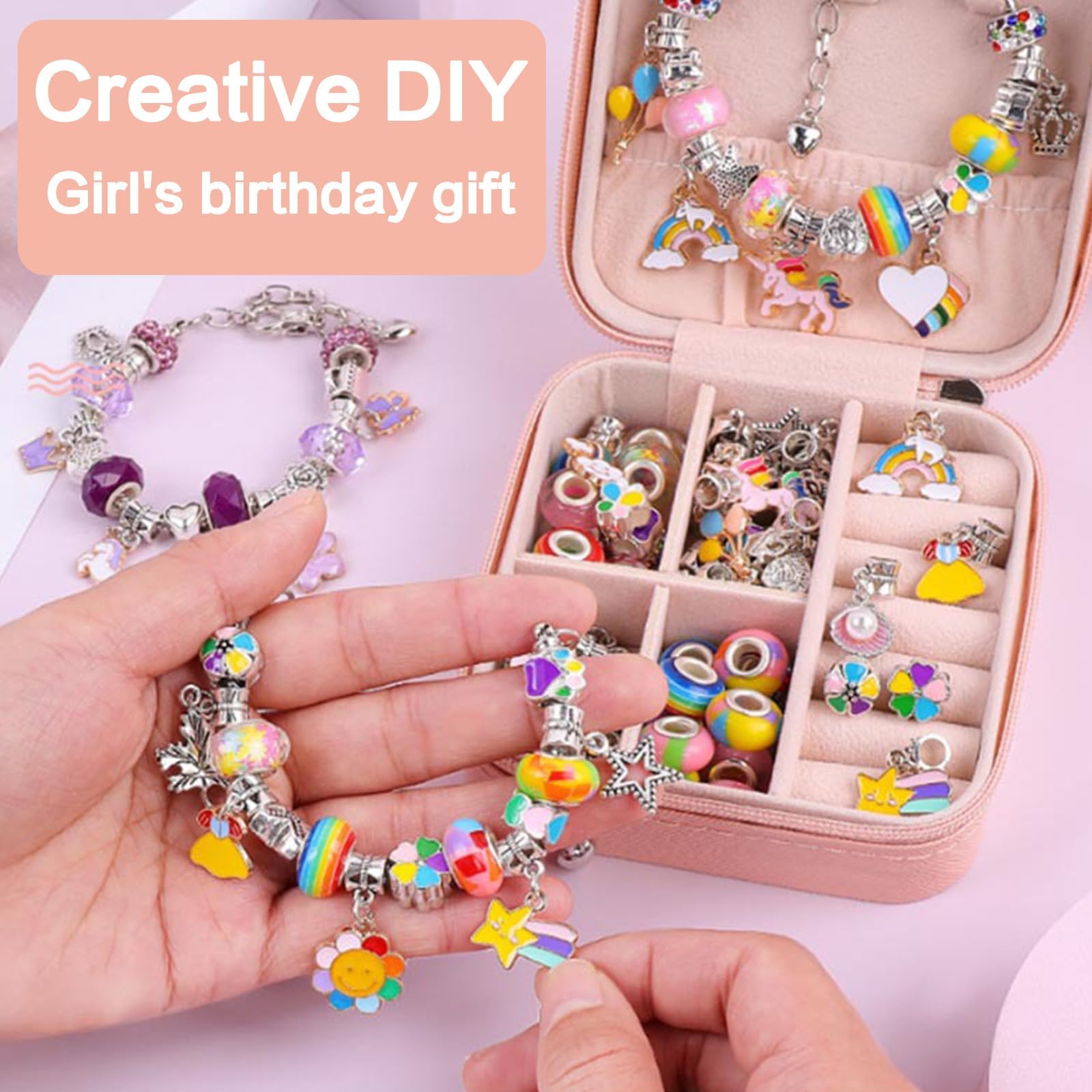 150Pcs Charm Bracelet Making Kit Girls Beads For Jewelry Making