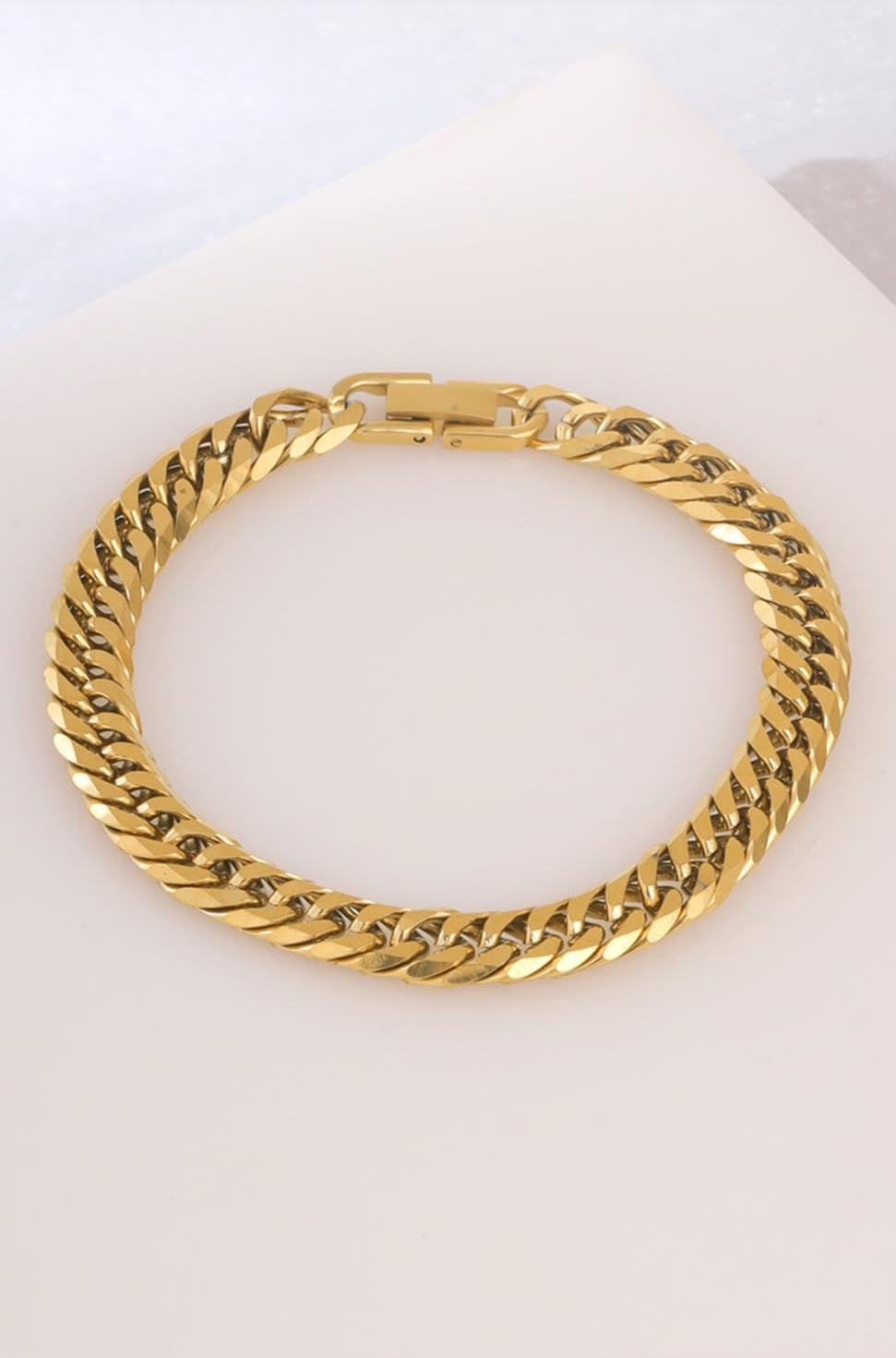Bracelets for Men and Boys | Gold Plated Curb Chain Bracelet for Men | Stainless Steel Type Bracelet | Accessories Jewellery for Men | Birthday Gift for Men and Boys Anniversary Gift for Husband