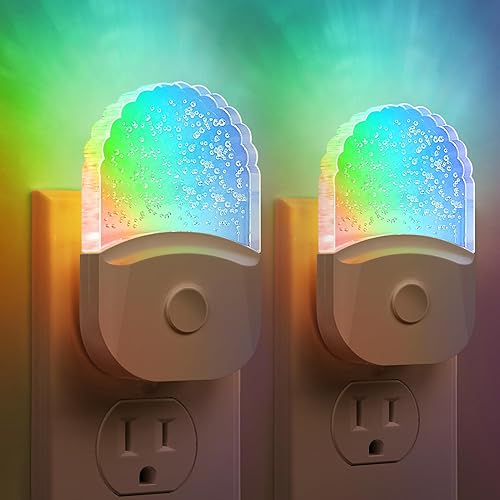 Miniatura 1 de Luces nocturnas que se enchufan a la pared, luz nocturna que cambia de color para niños, luces nocturnas RGB enchufables a la pared, paquete de 2,