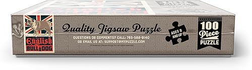 Miniatura 7 de MyPuzzle Bulldog inglés, póster vintage, rompecabezas de 100 piezas para adultos