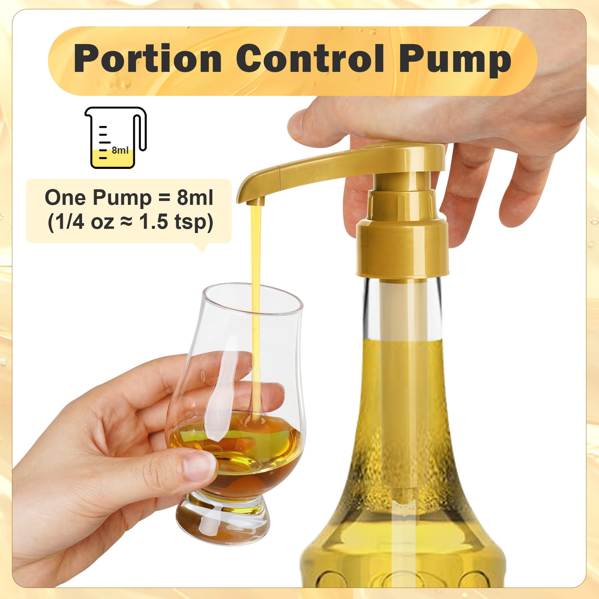 Pompa do syropu kawowego TYLKO do szklanej butelki Monin 750 ml - 3-pak pompek do syropu, kompatybilna z butelkami Monin 750 ml