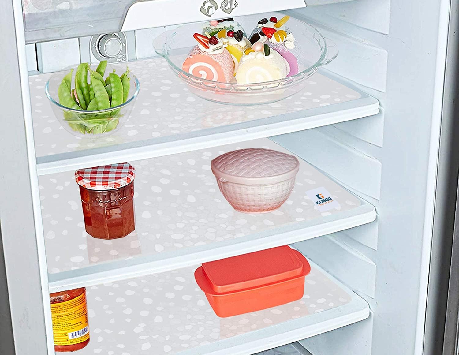 Stone Print Fridge Mats - Waterproof & Washable -2