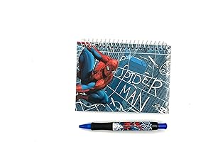 Disney Spiderman Spiral Notebook - Autograph Book -Retractable Pen - Blue