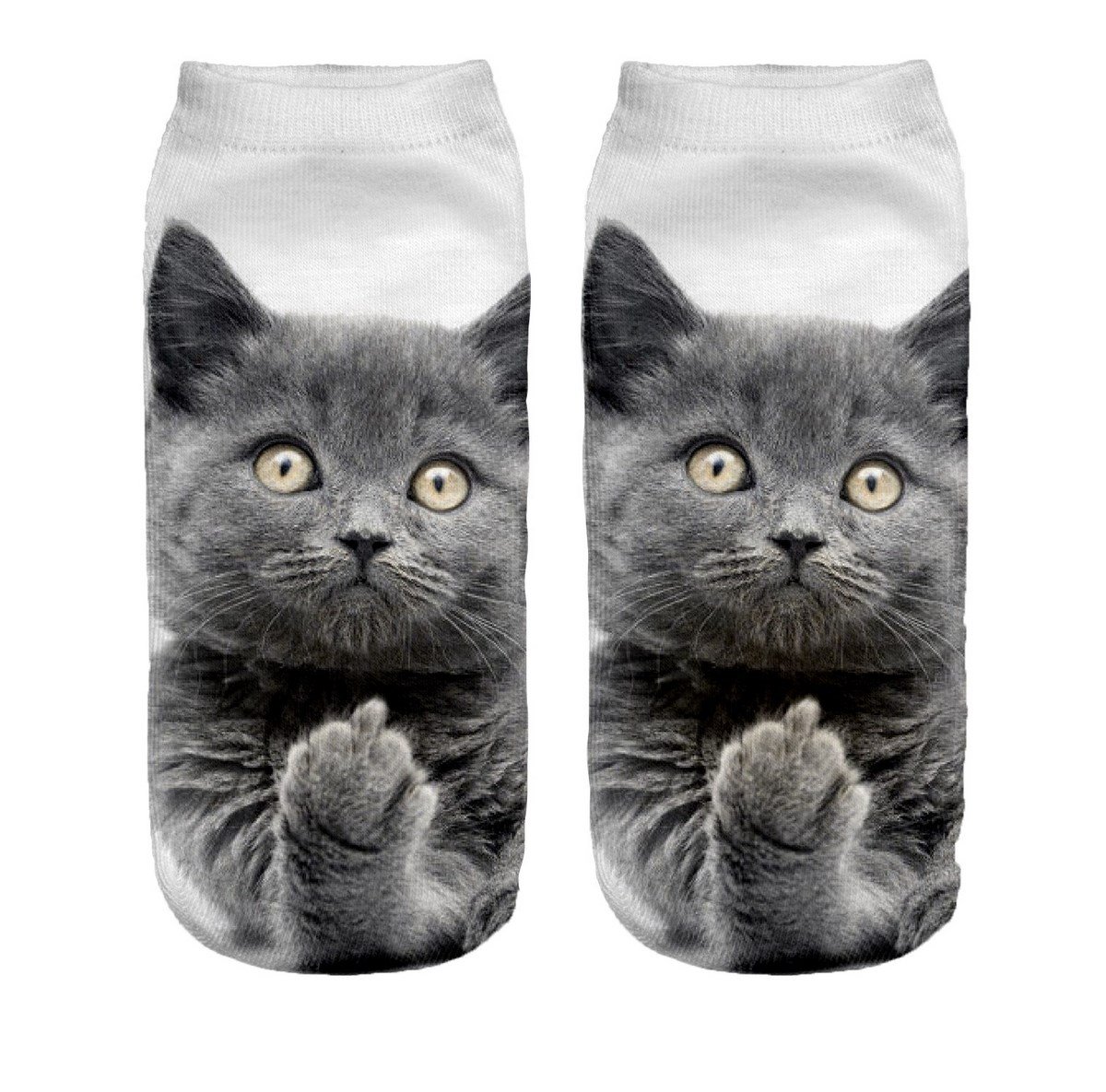 Ferocity Funny Low Ankle Socks Men's Women's Boys Girls 3D Printed Unisex Fuck Kitty [001]
