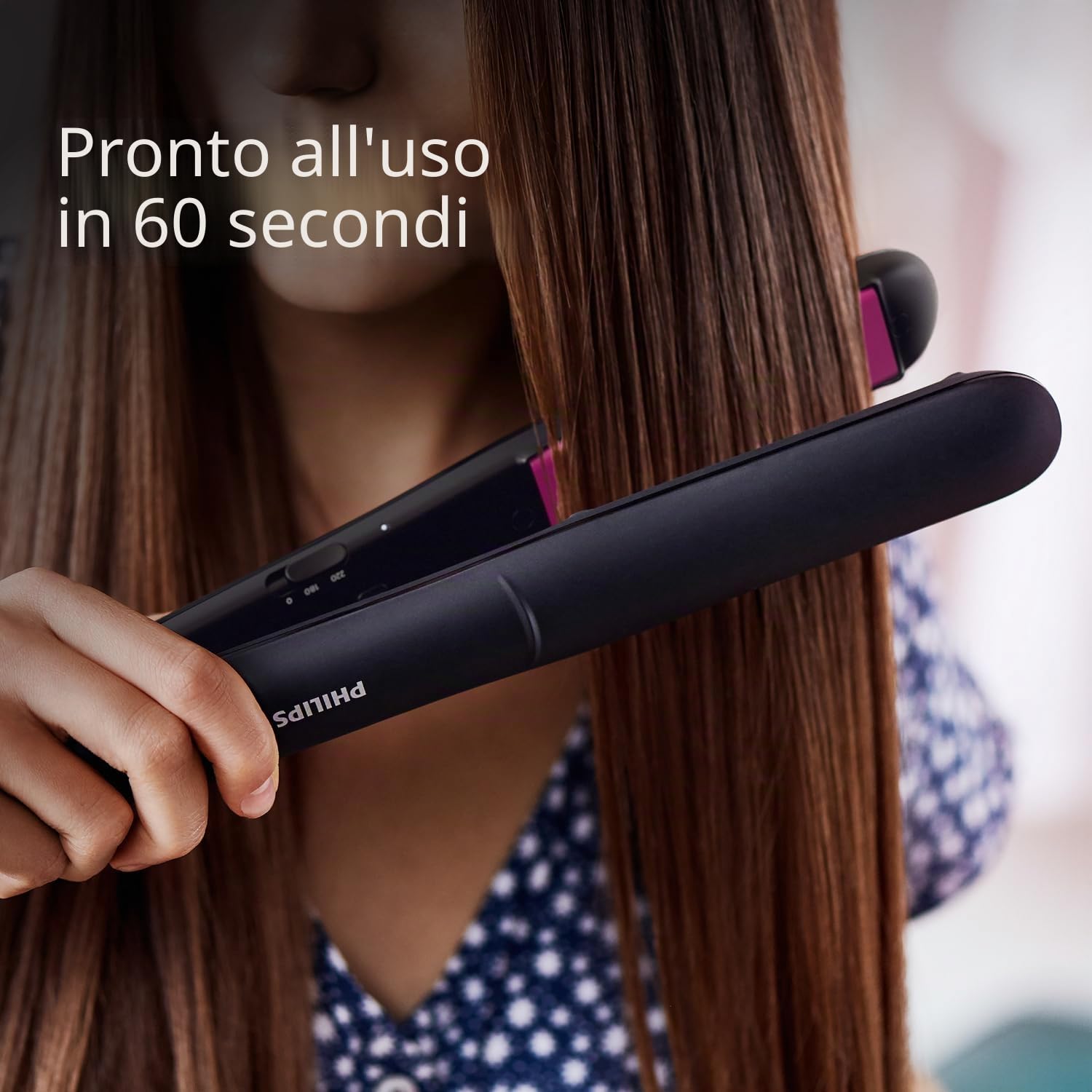 Philips Cura dei Capelli BHS375/00 Piastra per Capelli EssentialCare in Ceramica con Cheratina, Temperatura da 180° a 220°