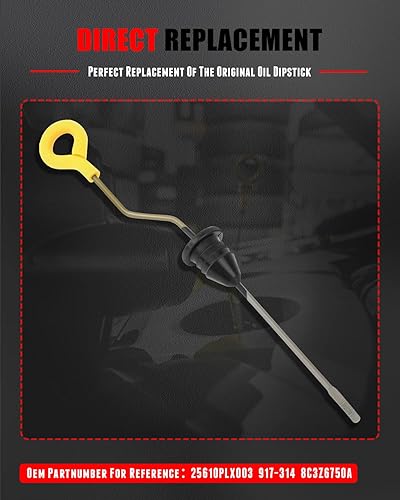 Miniatura 6 de CCIYU Varilla de aceite 11.89 "Indicador de nivel de aceite apto para Honda Civic 1.7L L4 2001-2005