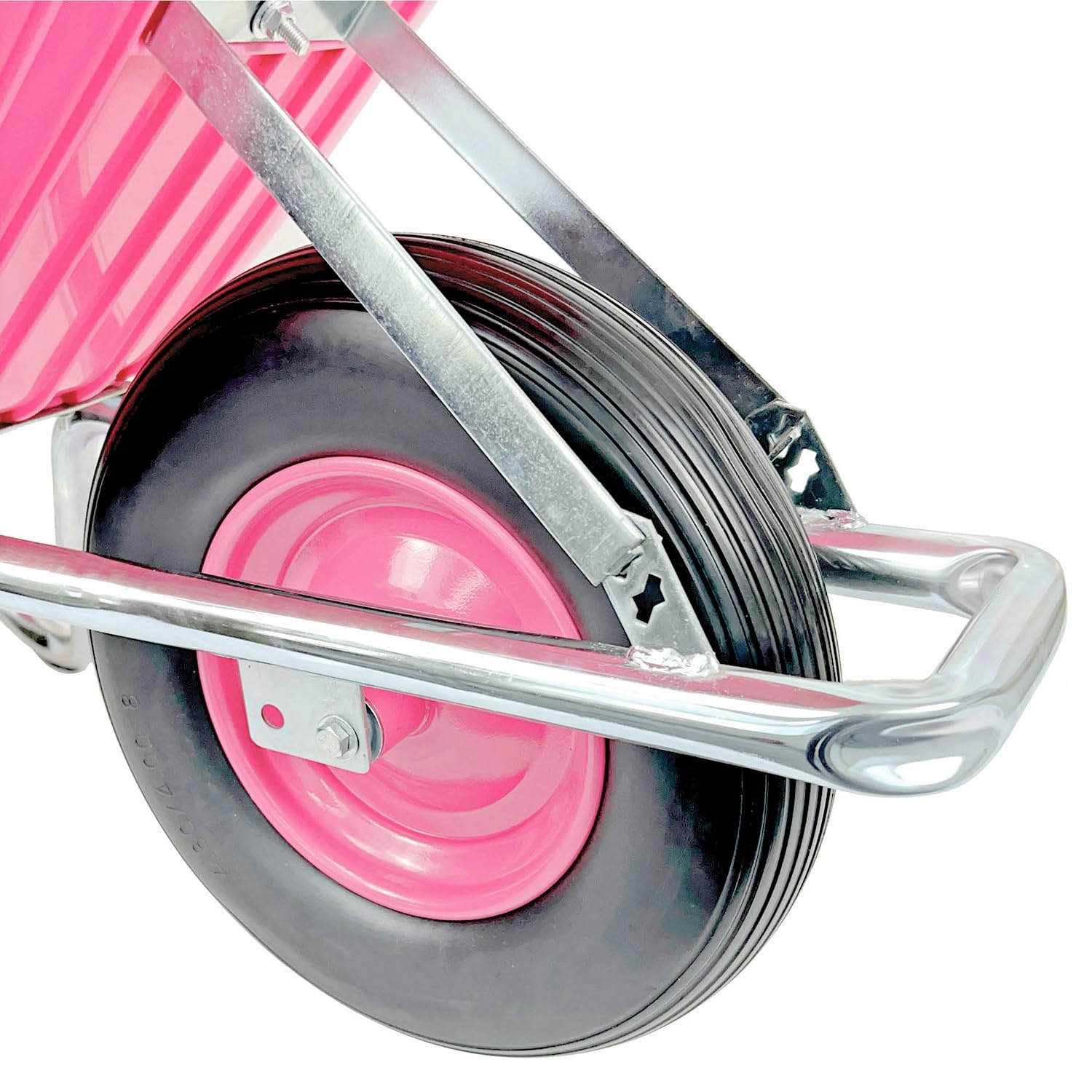 Matrix Schubkarre 100l Liter 250 kg verzinkt Vollgummireifen Schubkarren groß Garten Scheibtruhe Bauschubkarre Kunststoffwanne pink | Rahmen verzinkt | Metall Felge mit Kugellager | leicht und stabil