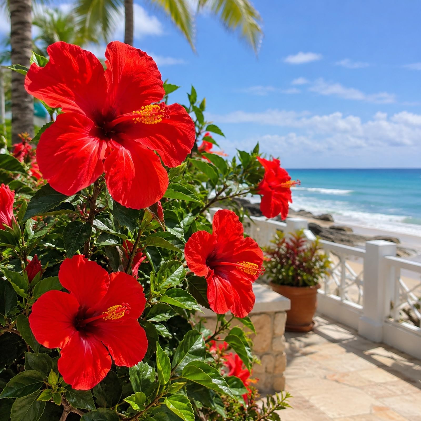 Hibiscus Bulbs for Planting Now,Fragrant, Hardy Herbaceous Perennials, Garden Displays-4 Bulbs-B