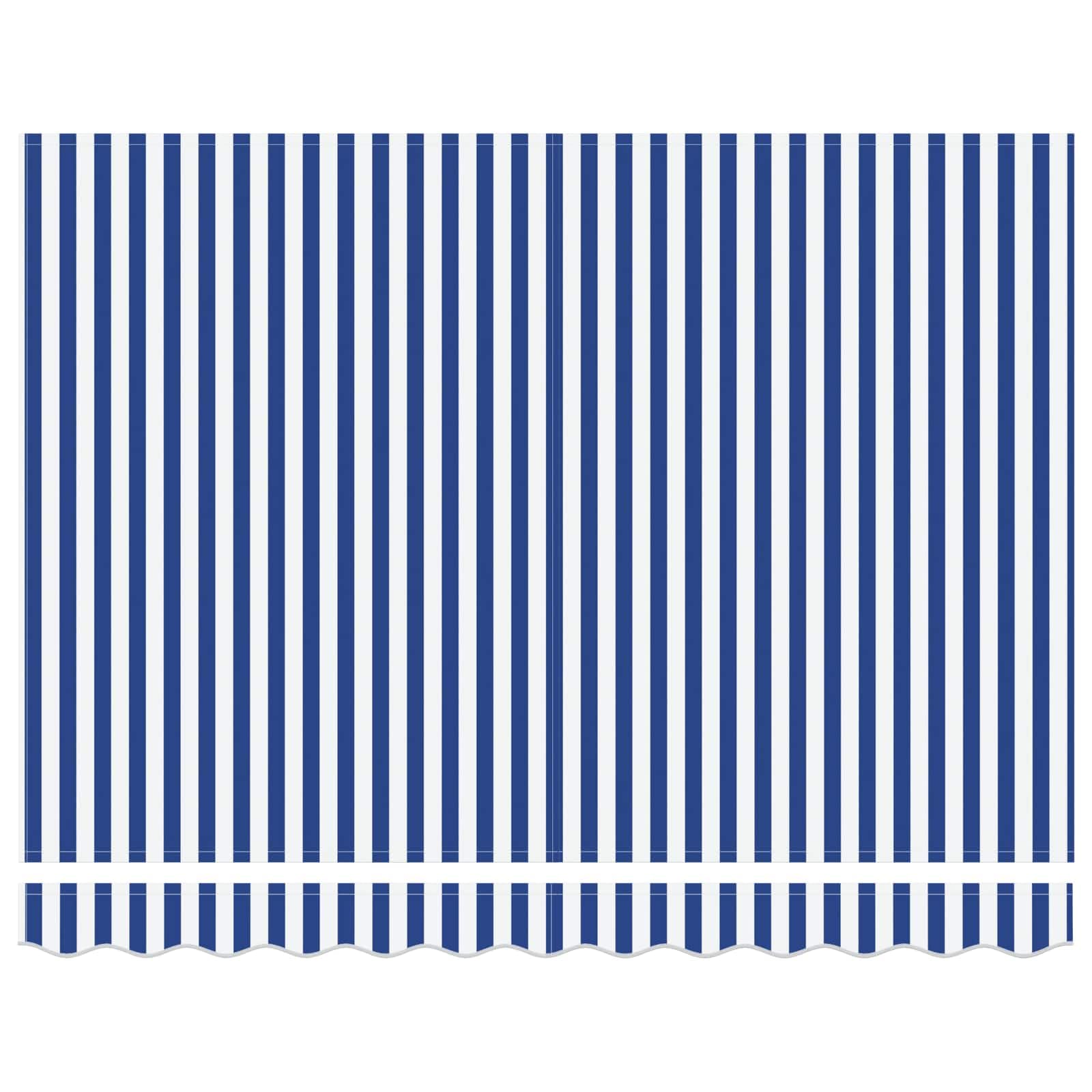 Toldo retráctil azul blanco 350 x 250 cm, toldo con brazo articulado para terraza y jardín, protección solar manual de poliéster y aluminio para exteriores