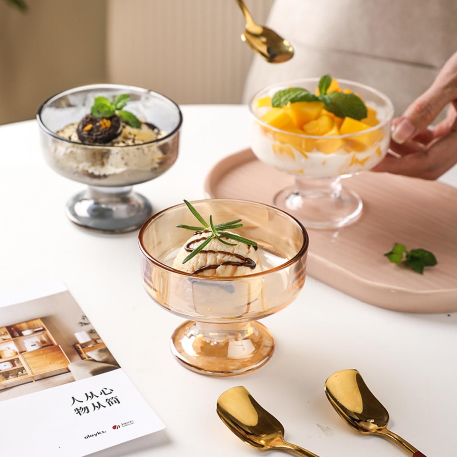 イタリアムラーノガラス　デザートカップ　5個 イタリアムラーノガラス デザートカップ 5個 イタリアムラーノ