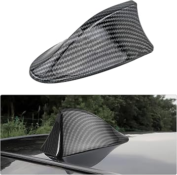 Shark Fin Antenna Cover for Car, Auto Top Roof Aerials AM/FM Radio Signal Base with Adhesive Tape, Decorative Top Mounted Dummy Roof Aerial, Universal Car Accessories Carbon Fiber