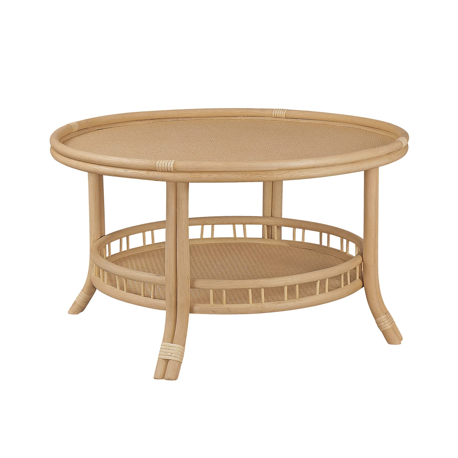 Buy Giofanzo Rattan Wicker Round Coffee Table, Natural and Breathable